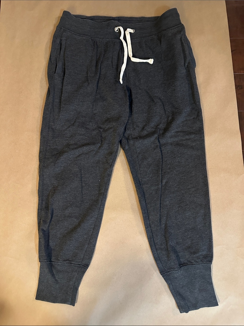 GAP Charcoal Gray Jogger Pants with White Drawstring